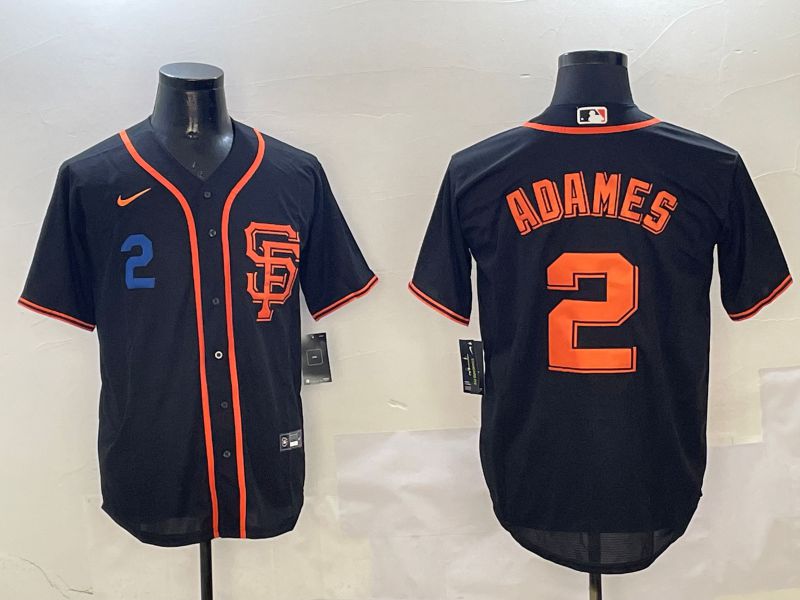 Men San Francisco Giants #2 Adames Black Game 2025 Nike MLB Jersey style 5->san francisco giants->MLB Jersey